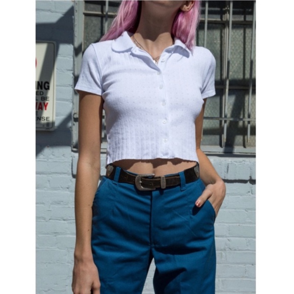 Brandy Ribbed Collared Top